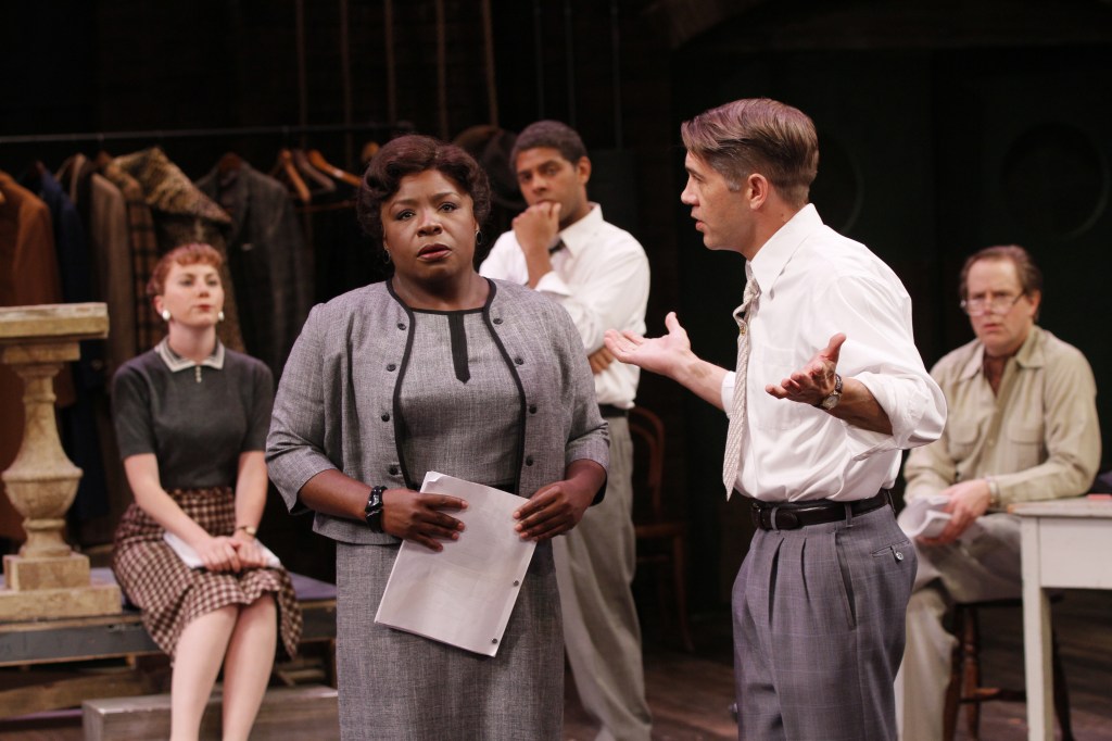 In foreground, the actress (Hughes) doubts her director (Gouran).Chris Bennion