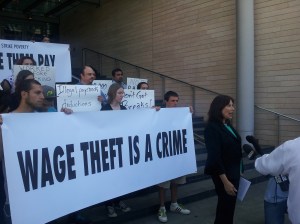 Fast food workers announced today that they are filing criminal complaints with