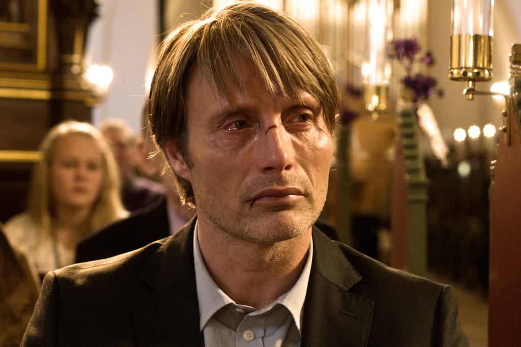 Mikkelsen as object of scorn.Charlotte Bruus-Christense/Magnolia Pictures