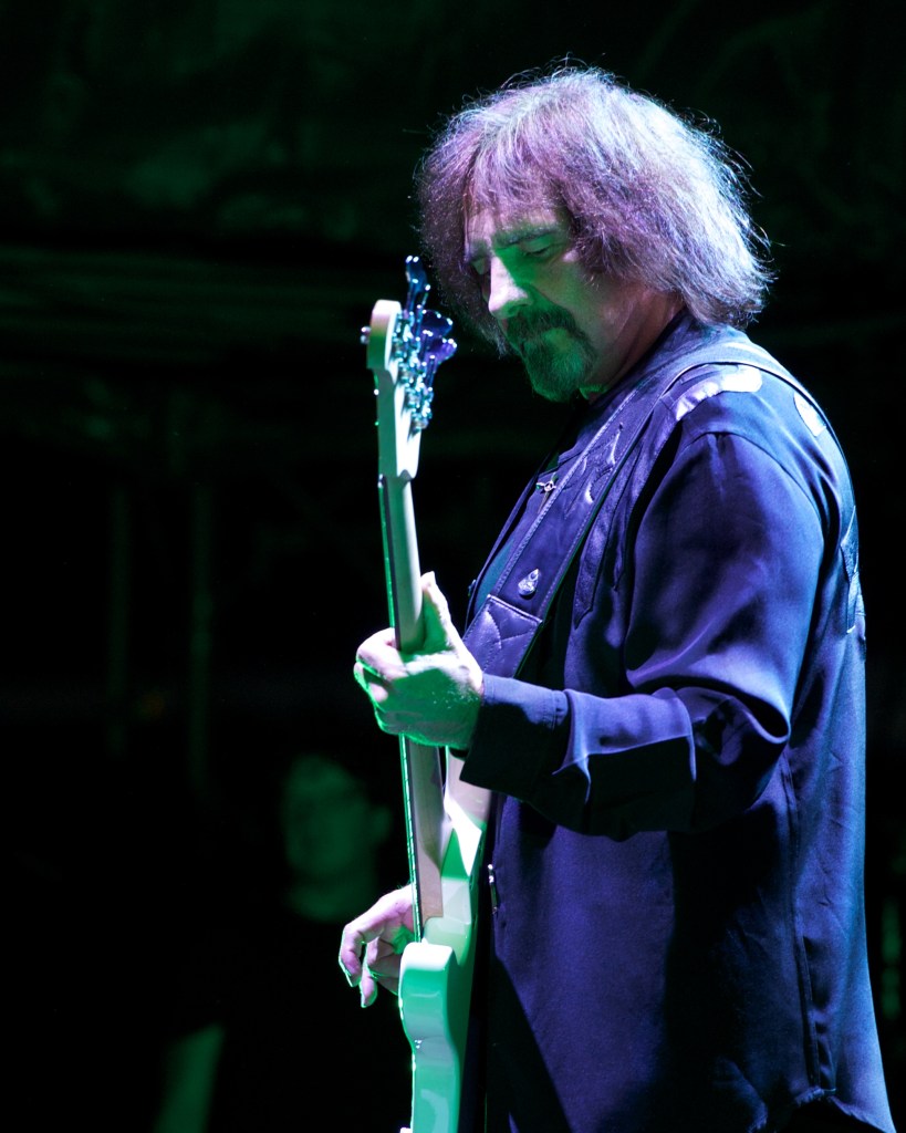 Geezer Butler of Black Sabbath performs at the Gorge in Quincy, WA. Photo by John Lill.