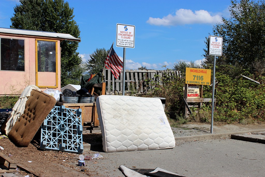By city order, everything had to go at Nickelsville last weekend. Volunteers from other tent cities and elsewhere were cleaning up the city land this week.