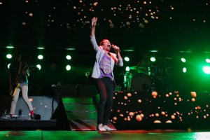 “I’m day drunk because of you!” Fun. exclaimed to fans on Sunday afternoon. The New York indie pop band bounced around Key Arena during a bright set.