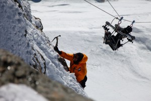 One of the documentary's reenactors, with the camera rig visible.Image Now Films