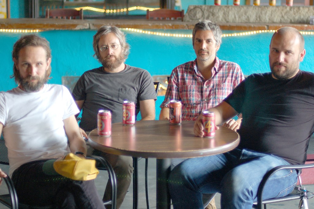 Overseas is, left to right, Will Johnson, Bubba Kadane, Matt Kadane, and David Bazan.