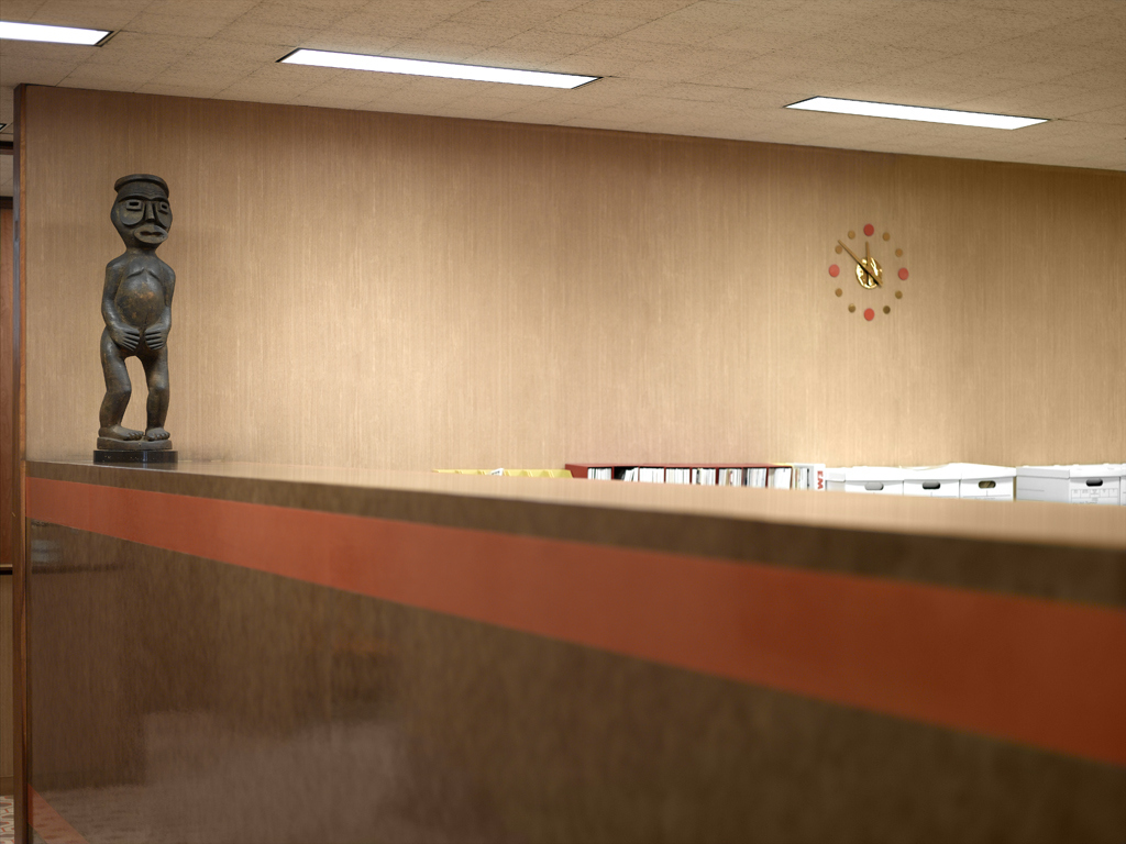 A lonely sentinel guards the Johnson Publishing archives.