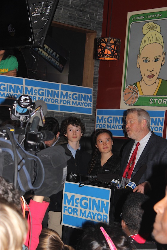 Standing at his campaign headquarters, its desks now empty, computer screens darkened,