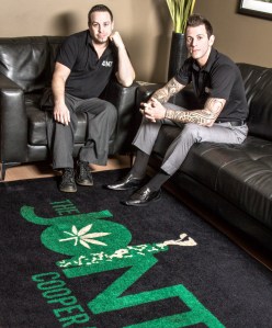 Shy Sadis and Derek Anderson take a break from their real-estate hunt.