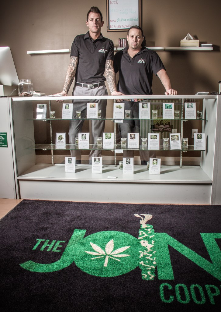 Shy Sadis and Derek Anderson, founders of The Joint Cooperative, are looking for ways to get around the state's three-license limit in hopes of starting a marijuana franchise.