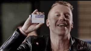 Macklemore didn’t climb on top of Dick’s in his new video.