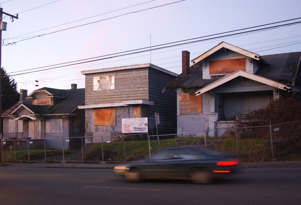 Hugh Sisley's eyesores near Roosevelt High School. Photo by Karen Steichen