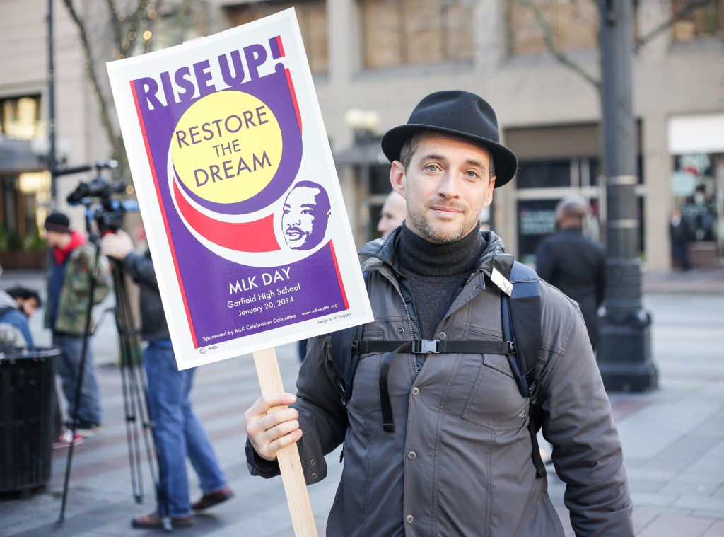 I'm a local pastor and I admire Dr. King's legacy and the path he set for us that we are still on. I'm willing to put my body on the line and walk the path toward justice. -Rev. Matthey Cockrum, 42, Capitol Hill