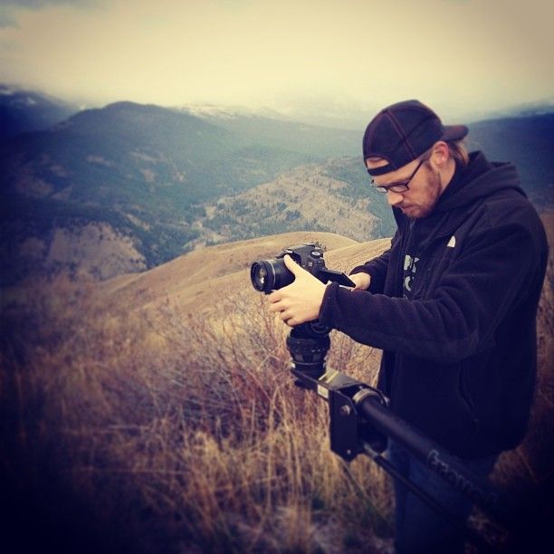 Cody Beebe & The Crooks bass player, and filmmaker, Eric Miller shoots a scene in Sequim.