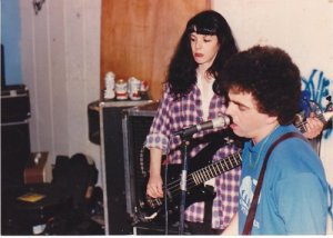 Above: Lori Black playing with Melvins in Seattle in 1989At the ripe