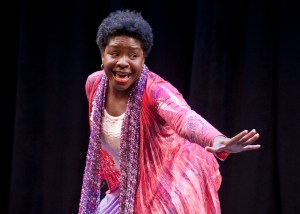 Tracy Michelle Hughes in Pretty Fire at Taproot Theatre.