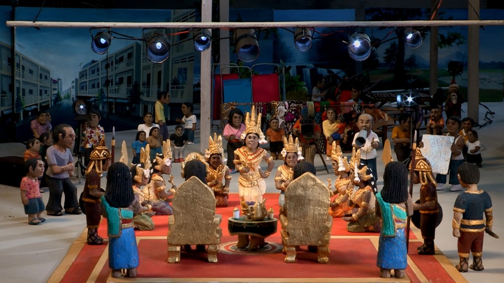 As a child, Panh (at left in pink shirt) visits a film set.Strand Releasing