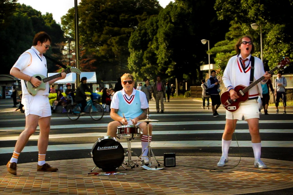 From left: Drury, Lowry, and Peterson in Yoyogi Park.John Jeffcoat