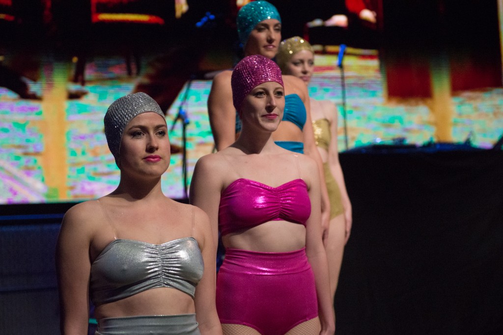 The mermaids get in place as they prepare to begin the live re-enactment of Daft Punk's "Around the World".