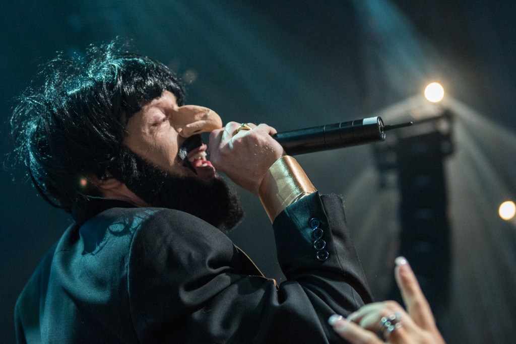 Macklemore as he performed a two-song set to the very enthusiastic crowd.