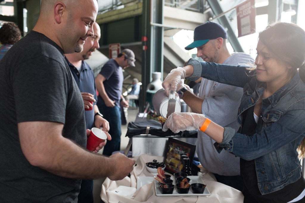 The Melting Pot served bacon strips with a chocolate sauce.