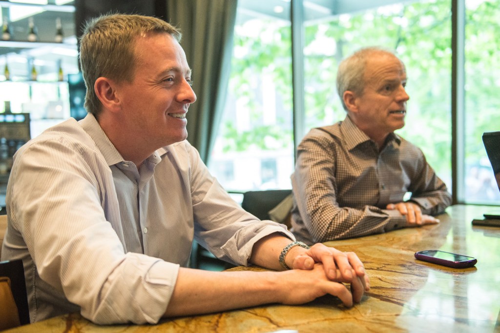 David Rolf (left) and Howard Wright hangin’ out at the Sheraton.