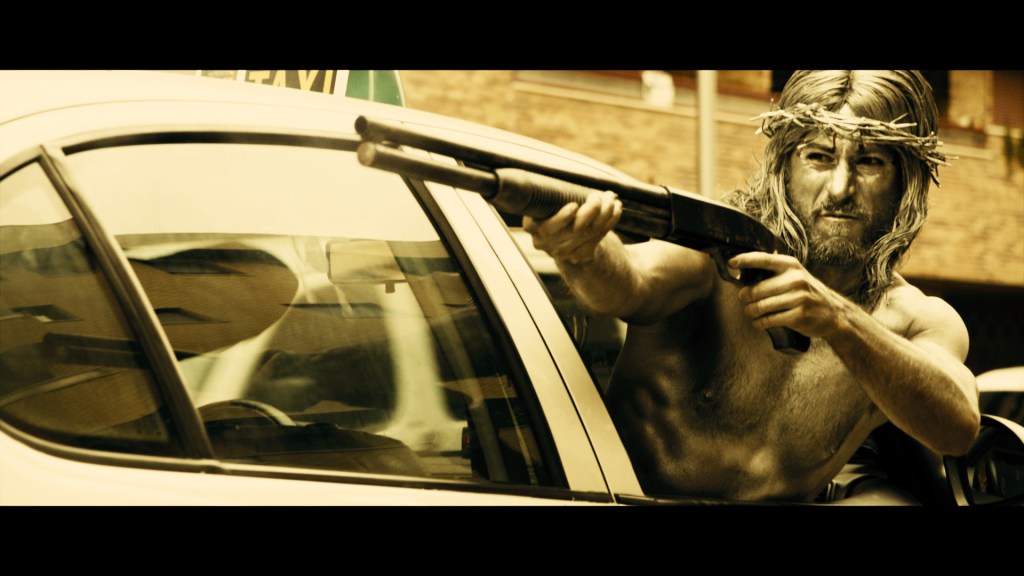 Silva's Jose makes like Christ. With a shotgun.IFC/Sundance Selects