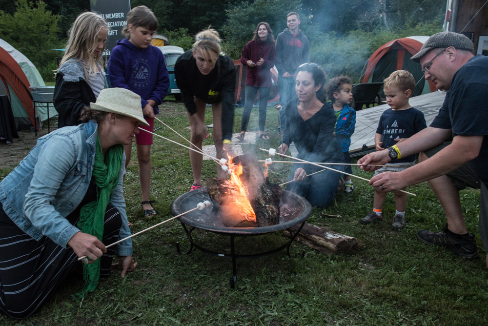 REI brought s'mores fixins to the party including Theo chocolate... holy crap they were good.