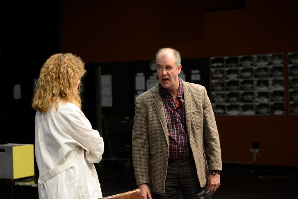 Allgood and Leggett in rehearsal.Bo Jungmayer/Fred Hutch