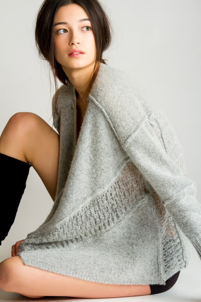 Paychi Guh’s drape-front cardigan.