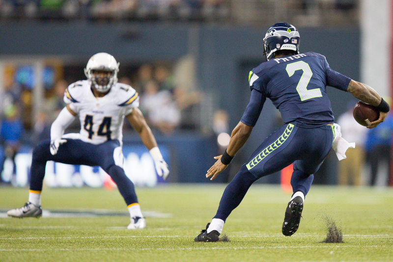 He only threw for 10 yards on one completion, but ran for an impression 59 on three carries.