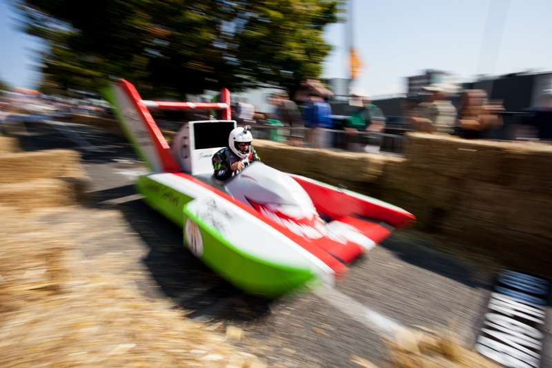 (Yes, you guessed it, Jimmy piloted a scale replica of his hydroplane down the course.)