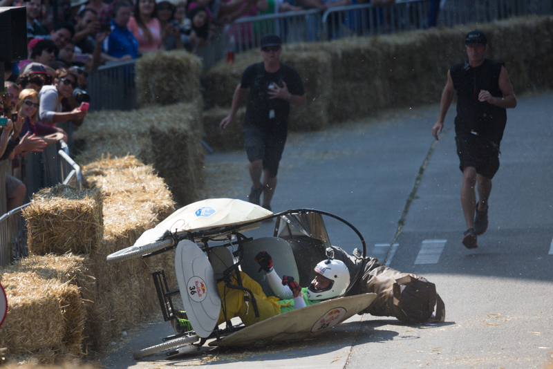 ...and the course claimed a number of the racers (though no one was injured).