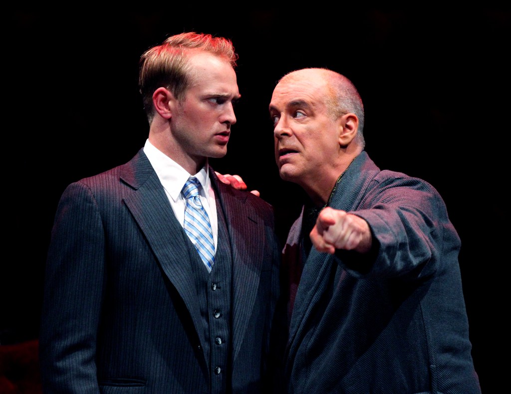 Joe (Boice) is tempted by the sulfurous Cohn (Leggett).