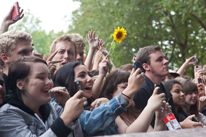 Fans go wild for Mac DeMarco at Bumbershoot '14. Photo by Anna Erickson