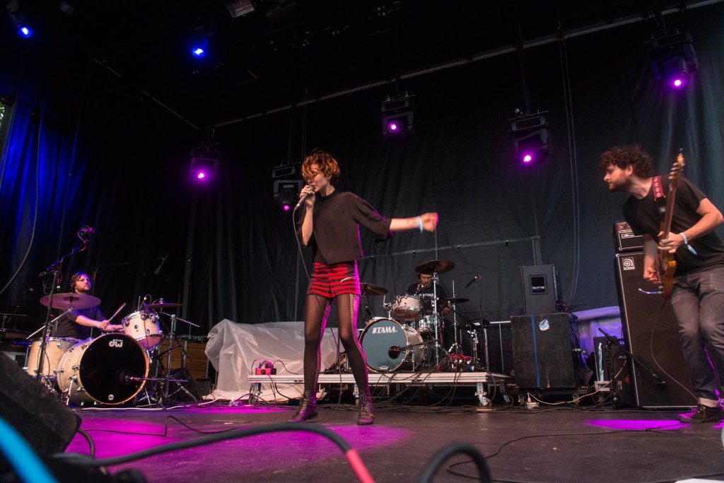 The wispy Polica front-woman snaked her way around the stage as their ethereal music wafted through the crowd. Photo by Morgen Schuler