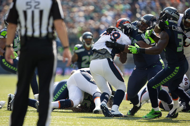 Seattle shuts down Denver's Ball yet again. Seattle allowed only 36 rushing yards.