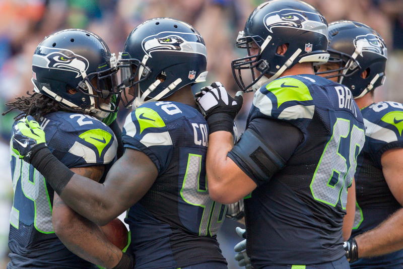 Seattle celebrates after beating Denver by six in overtime.