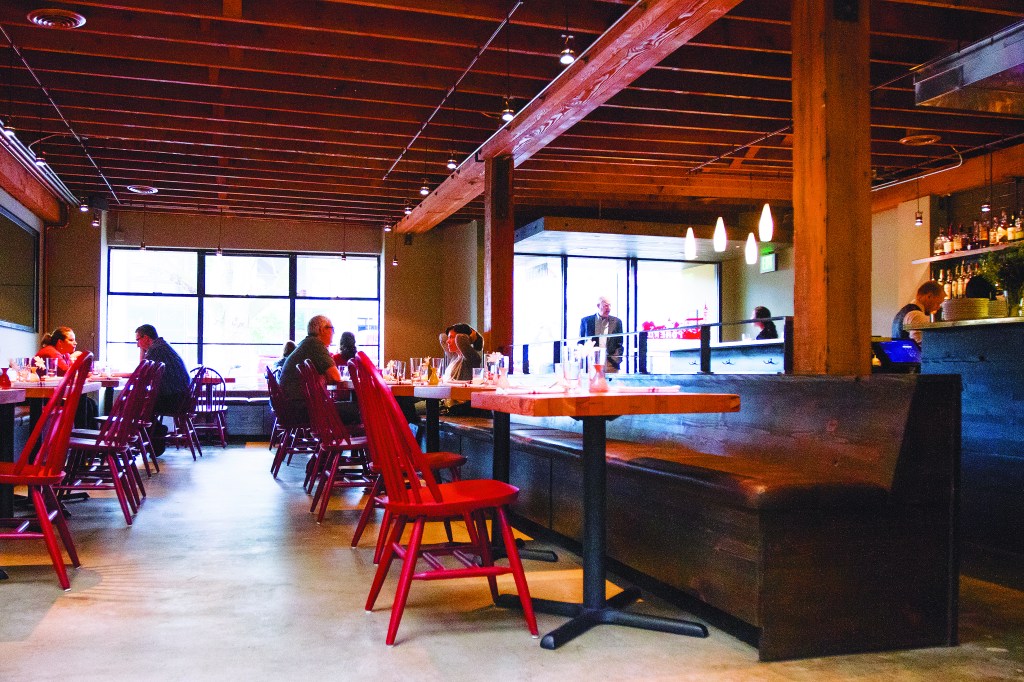 A sparse yet cozy interior.