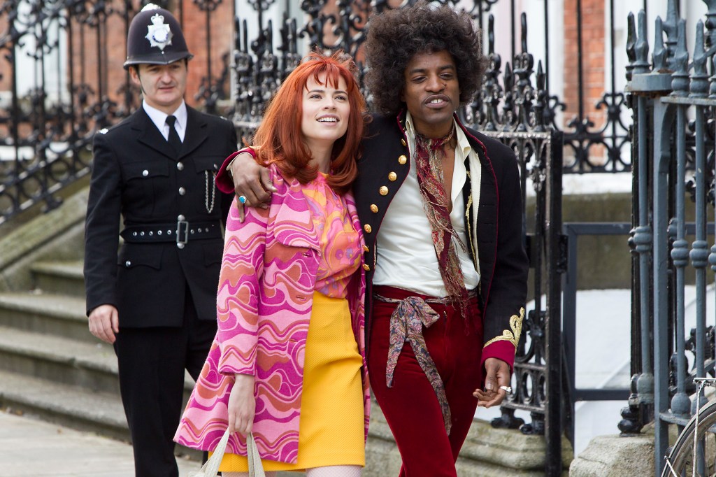 Racism (the Bobby at rear) shadows Hendrix (Benjamin, with Atwell) in London.Patrick Redmond