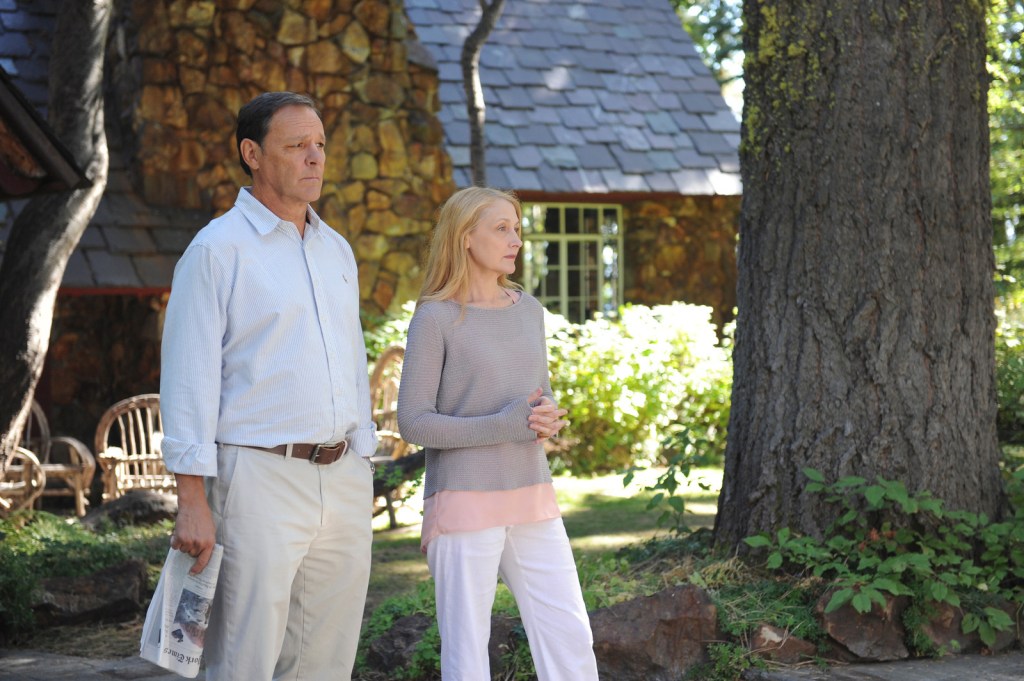 Clarkson (with Chris Mulkey) surveys her patrician spread.Ali Goldstein/Sundance Selects