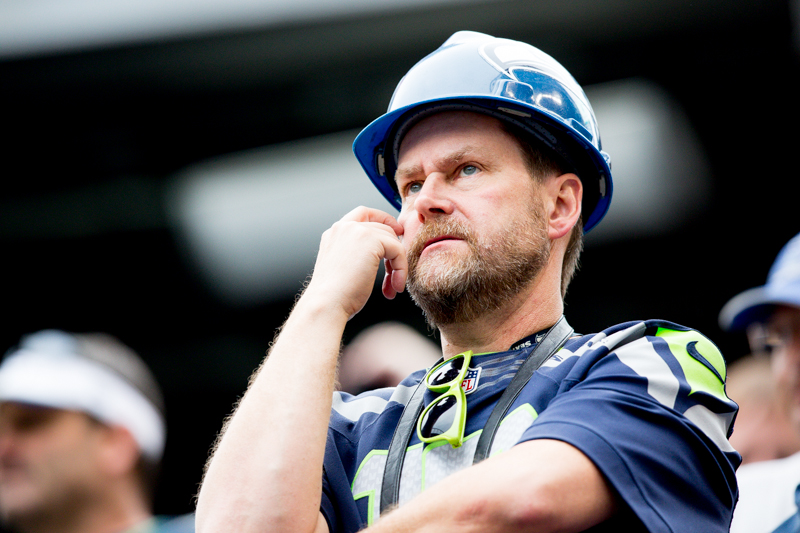 A fan reacts to Dallas' late-game touchdown. Photo by Jeremy Dwyer-Lindgren