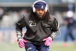 Seattle cornerback Richard Sherman warms up before the game.