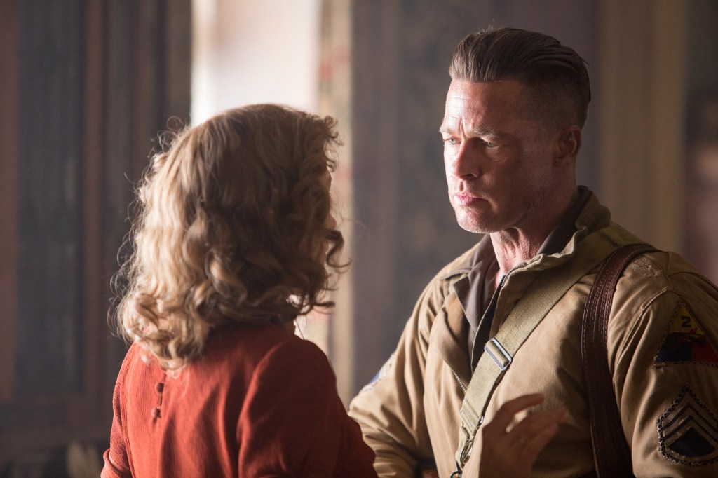 Collier (Pitt) takes a break from combat. Giles Keyte/Columbia