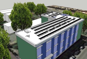 The future is now, and it's on the roof of the Holiday Apartments. Image via CHH.