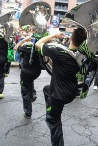 The march to the match was just as boisturous as always with the band leading the way. Photo by Morgen Schuler