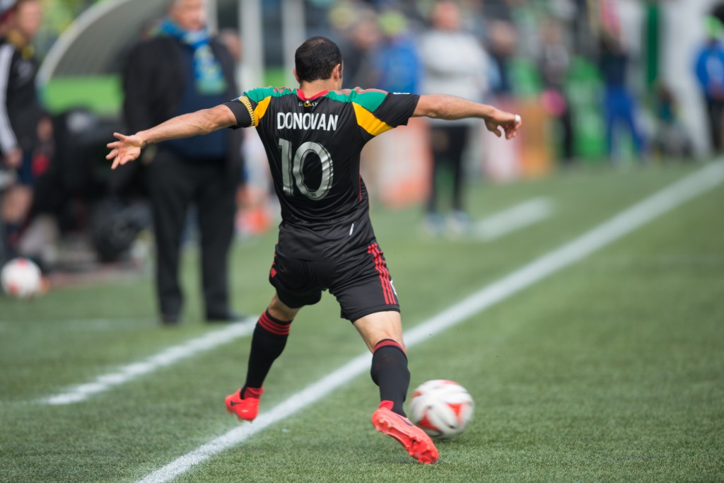 Landon Donovan played his last regular season game Saturday, with not much action to speak of. Photo by Morgen Schuler