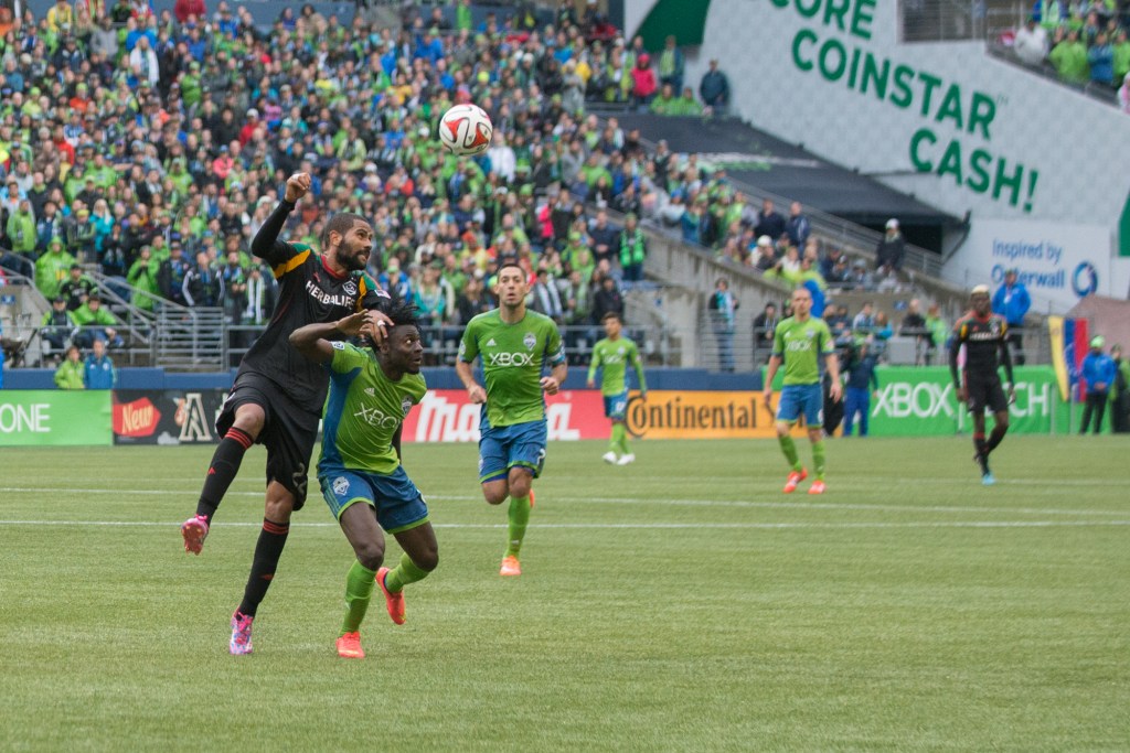 Martins finally seemed to be getting around the Galaxy defense to see some action. Photo by Morgen Schuler