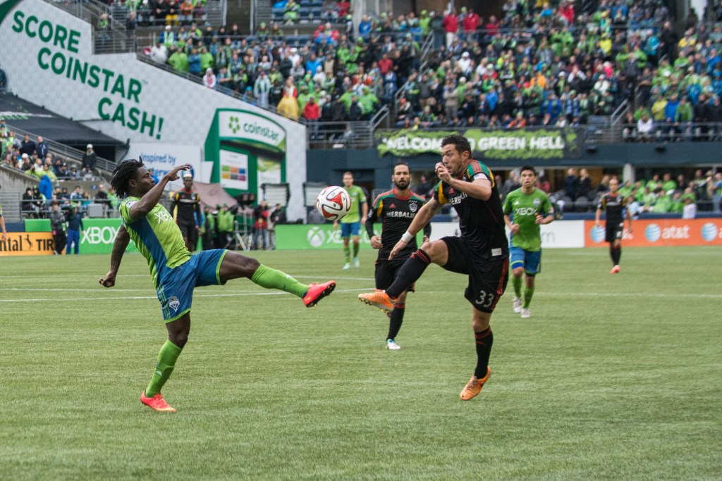 Martins finally seemed to be getting around the Galaxy defense to see some action. Photo by Morgen Schuler