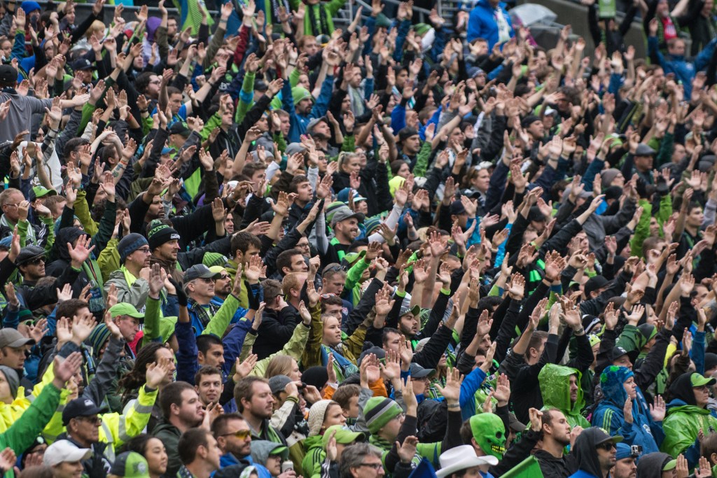 The crowd could feel that something was going to break out soon. Photo by Morgen Schuler