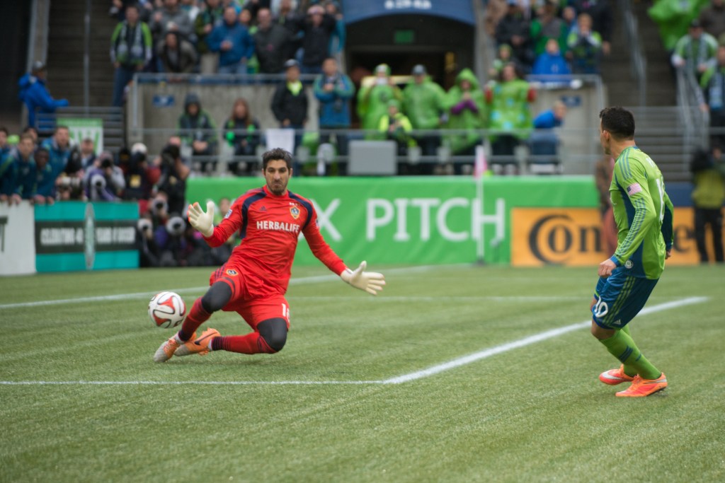 Pappa was able to find a whole in Goalie Jaime Penedo's defenses to get the first goal of the game. Photo by Morgen Schuler