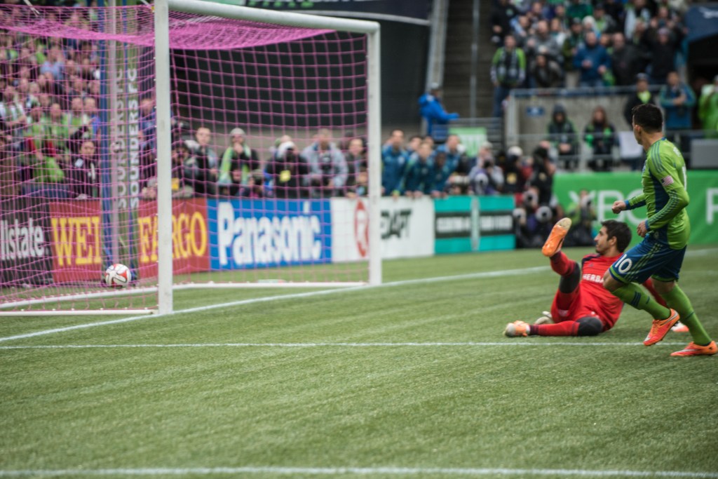 It flew into the goal with ease as the crowd erupted. Photo by Morgen Schuler